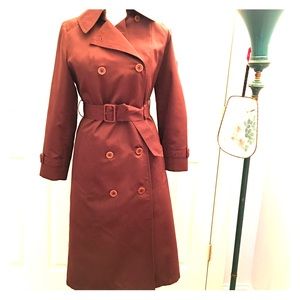 Purple pink red tan long trench pea raincoat